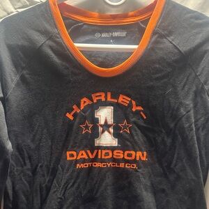 Harley-Davidson Black Tee with Orange Highlights